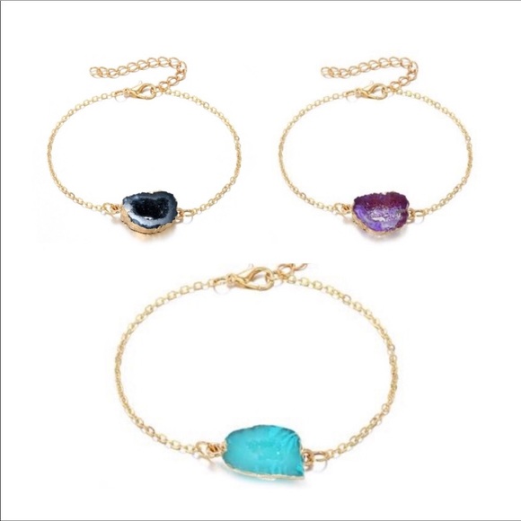 Jewelry - Gold Resin Geode Bracelets